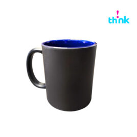 Taza Mágica Mate Negro Interior Azul Cobalto 11oz 1pz