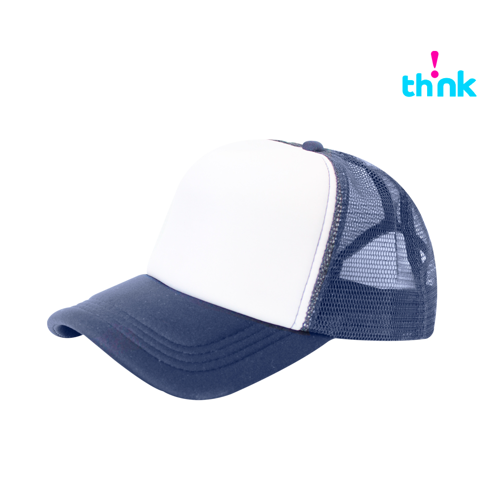 Gorra Poliéster Tipo Trucker, Bicolor Azul Marino