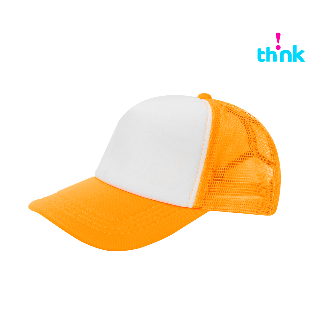 Gorra Poliester Tipo Trucker, Bicolor Naranja
