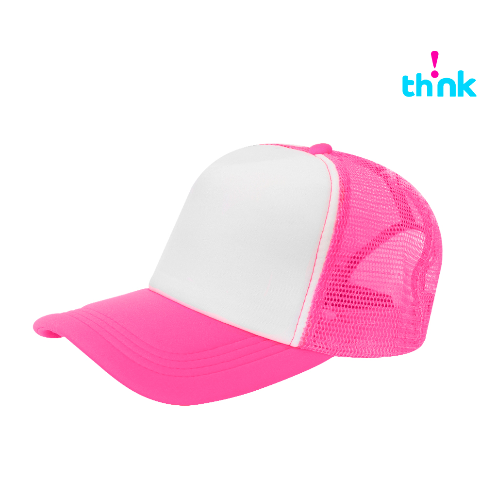 Gorra Poliester Tipo Trucker, Bicolor Rosa Neon