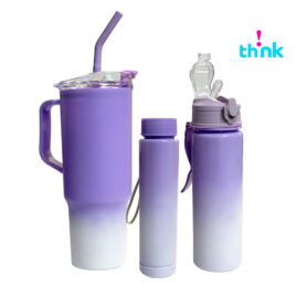 Vaso De Plástico Para Coche Esmerilado Morado 3 En 1