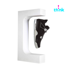 Display Exhibidor Flotante Para Tenis Con Led, Blanco Luz Blanca E08 (44×23.5×7.1cm) Pz